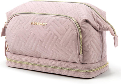 Travel Makeup Bag, Cosmetic Bag Make up Organizer Case,Large Wide-Open Pouch for Women Purse for Toiletries Accessories Brushes